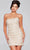 Jovani 42197 - Strapless Geometric Beaded Cocktail Dress Homecoming Dresses 00 / Nude