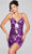 Jovani 42208 - V-Neck Cut-Glass Cocktail Dress Cocktail Dresses 00 / Purple