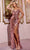 Jovani 42209 - Sequin Patterned Sheath Prom Dress Evening Dresses 00 / Rose