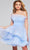 Jovani 42340 - Petal Draped Short Dress Homecoming Dresses 00 / Light Blue