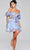 Jovani 42573 - Floral Print Ruffled Cocktail Dress Homecoming Dresses 00 / Light-Blue