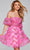 Jovani 42573 - Floral Print Ruffled Cocktail Dress Homecoming Dresses