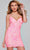 Jovani 42601 - Embellished Sheath Cocktail Dress Homecoming Dresses 00 / Hot Pink