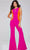 Jovani 42801 - Sleeveless Jewel Neck Jumpsuit Special Occasion Dress 00 / Fuchsia/Orange