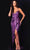 Jovani 43131 - Asymmetrical Ruffle Sheath Prom Gown Prom Dresses 00 / Purple