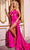 Jovani 43409 - Metallic Cutout Back Prom Dress Prom Dresses 00 / Hot Pink