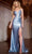 Jovani 43860 - Beaded High Slit Prom Dress Prom Dresses 00 / Slate