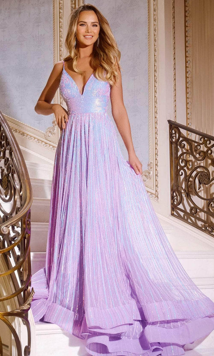 Jovani 43920 - V-Neck Empire Prom Dress Prom Dresses 00 / Lavender