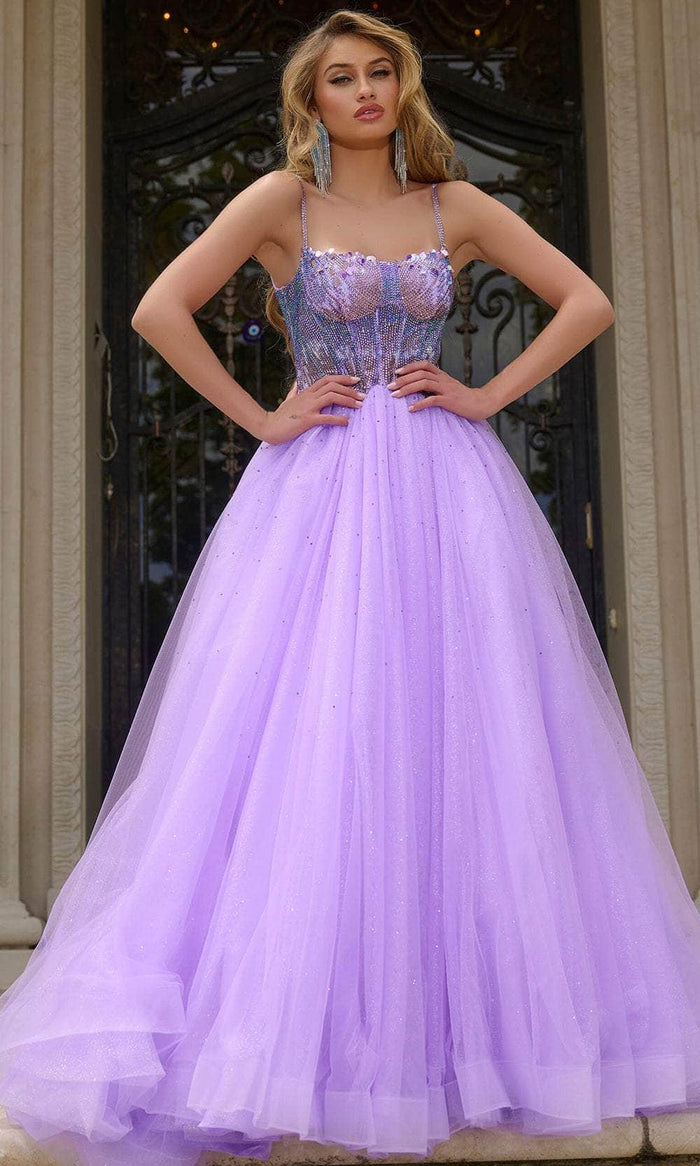 Jovani 44511 - Studded Rhinestone Glitters Prom Dress Prom Dresses 00 / Lilac