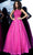 Jovani 59046 - Embroidered Floral Dress Prom Dresses 16 / Fuchsia