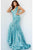 Jovani - 59762 Low V-Neck Sequin Evening Gown Prom Dresses 00 / Aqua