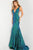 Jovani - 59762 Low V-Neck Sequin Evening Gown Prom Dresses 00 / Iridescent Teal