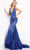 Jovani - 59762 Low V-Neck Sequin Evening Gown Prom Dresses 00 / Royal