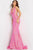 Jovani - 59762 Low V-Neck Sequin Evening Gown Prom Dresses 22 / Rose/Gold