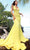 Jovani - 59762 Low V-Neck Sequin Evening Gown Prom Dresses 24 / Yellow