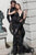 Jovani 60283 - Floral Applique Prom Gown Evening Dresses 00 / Black