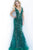 Jovani 60283 - Floral Applique Prom Gown Evening Dresses 22 / Forest