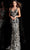 Jovani 63350SC - Sequined V-Cut Back Long Gown Evening Dresses 22 / Black-Silver