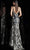 Jovani 63350SC - Sequined V-Cut Back Long Gown Evening Dresses 22 / Black-Silver