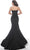 Jovani 94366SC- Straight Across Neckline Mermaid Gown Evening Dresses 2 / Navy