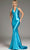 Jovani D5008 - Halter Satin Prom Dress Prom Dresses 00 / Turquoise