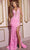 Jovani D5028 - Floral Embellished Halter Prom Gown Prom Dresses 00 / Pink