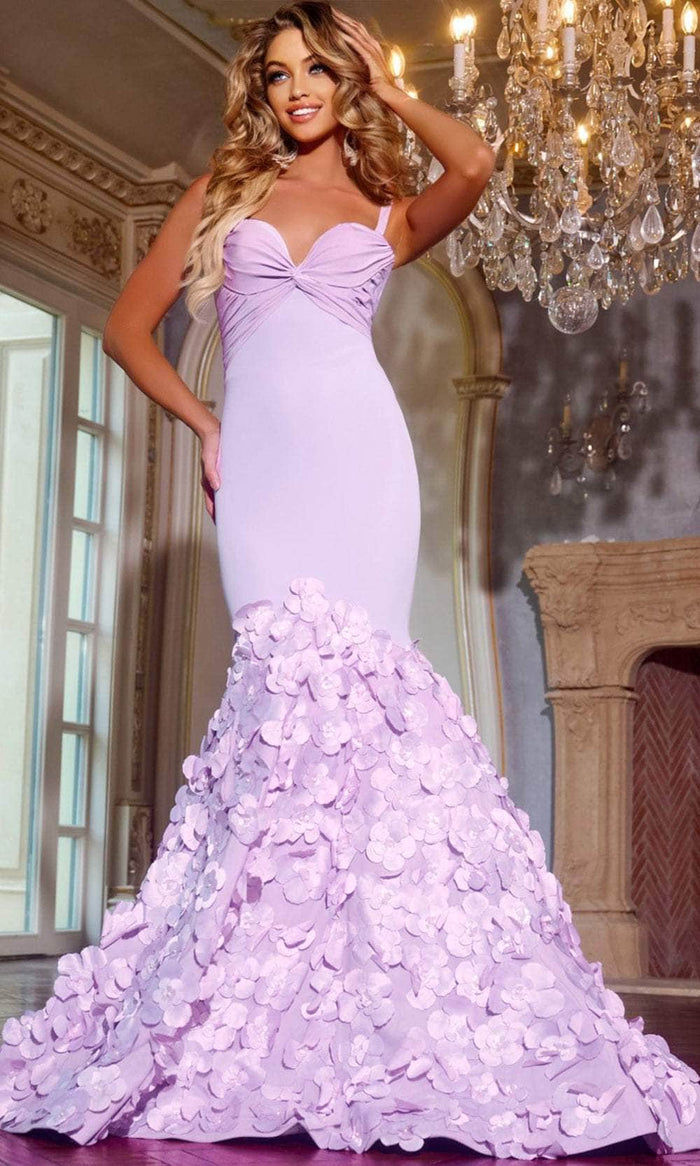 Jovani D5309 - Floral Appliqued Knotted Sweetheart Prom Gown Special Occasion Dress