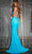 Jovani D5821 - Floral Detail Deep V-Neck Prom Gown Special Occasion Dress