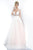 Jovani - Deep V-Neck Tulle Prom Ballgown 1310SC - 1 pc Off White/ Lilac In Size 6 Available Prom Dresses 6 / Off White/ Lilac