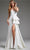 Jovani JB40791 - V-Neck Seamed High Slit Bridal Gown Wedding Dresses