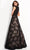 Jovani - V-Neck Floral Sequin Evening Gown 03330SC - 1 pc Black in Size 12 Available Ball Gowns 12 / Black