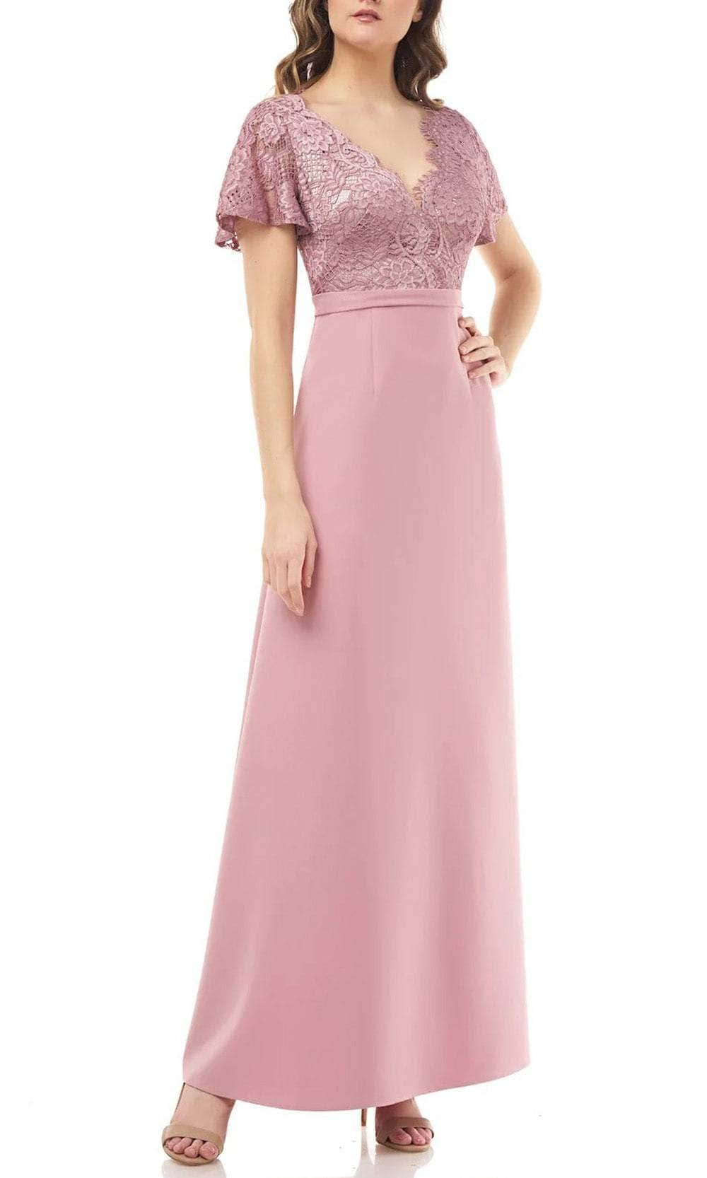 Goose Island goITT375 - Flattering lace dress - Dusky Pink - Made