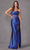 Juliet Dresses 2416 - Strapless Sheer Mid-Riff Prom Dress Prom Dresses L / Smoky Blue