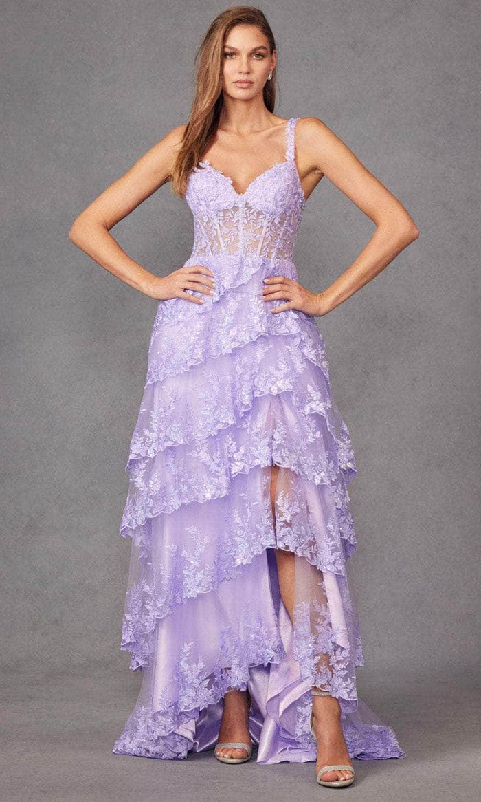 Juliet Dresses JT2463A - Sweetheart Sequin Appliqued Prom Gown Prom Dresses XS / Lilac