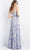 JVN by Jovani JVN08491SC - Floral Deep V-Neck Prom Gown Prom Dresses 16 / Lilac