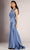 JVN by Jovani JVN36909 - V-Neck Ruched Detailed Prom Dress