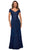 La Femme 27915SC - Lace Applique Evening Dress Mother of the Bride Dresses 2 / Navy