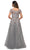 La Femme 27968SC - Appliqued Short Sleeve Formal Gown Mother of the Bride Dresses 10 / Gray