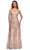 La Femme 28053SC - Illusion Sleeve Lace Formal Dress Mother of the Bride Dresses 12 / Champagne