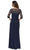 La Femme 28056SC - Embroidered Sheer Sleeve Ruched Formal Dress Mother of the Bride Dresses 12 / Cocoa