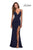 La Femme 28653 - Spaghetti Strap V-Neck Prom Dress Special Occasion Dress 6 / Emerald