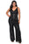 La Femme 29003SC - V-Neck Shimmer Jumpsuit Evening Dresses