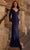 La Femme 29184 - V-Neck Ruched Evening Gown Special Occasion Dress