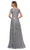 La Femme 29291SC - Short Sleeve Embroidered Formal Dress Mother of the Bride Dresses 10 / Silver