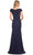 La Femme 29996SC - Ruched Bodice Column Formal Gown Mother of the Bride Dresses 8 / Navy