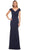 La Femme 29996SC - Ruched Bodice Column Formal Gown Mother of the Bride Dresses 8 / Navy