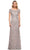 La Femme 30053 - Sheer Lace Short Sleeve Mother of the Groom Dress Mother of the Bride Dresses 14 / Lavender/Gray
