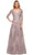 La Femme 30078SC - Quarter Sleeve Beaded Lace Formal Dress Mother of the Bride Dresses 12 / Silver/Pink