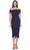 La Femme 30109 - Tea Length Fitted Dress Cocktail Dresses 4 / Navy