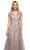 La Femme 30239SC - Floral Embroidered A-Line Formal Dress Mother of the Bride Dresses 12 / Silver/Pink